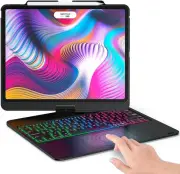 For iPad 12.9" 6th/5th/4th/3rd Gen Backlit Touchpad Keyboard Case 360° Rotatable