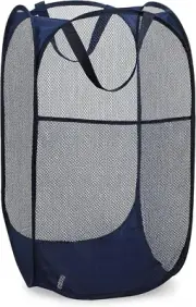 Collapsible Mesh Foldable Hamper Navy Blue