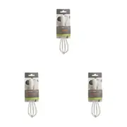 3PK Topchef Non Stick Compact Mini Silicone Whisk Food Grade Baking Tool White