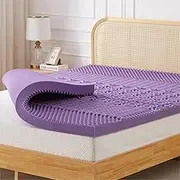 Mattress Topper, 3 Inch Queen Size 5-Zone Gel Memory Foam Egg Crate Bed Topper, Targeted Support, Pressure Relief, CertiPUR-US Certified, Lavender