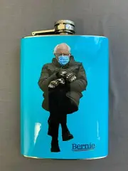 Bernie Mittens D2 8oz Stainless Steel Flask Drinking Whiskey Liquor