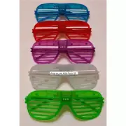 6 Piece High Quality Slotted & Shutter Shades Light Up Unisex Flashing Glasses F