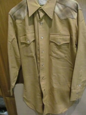 * NWOT Pendleton Shirt Men's M 100% Wool Flannel CAMEL & PLAID WESTERN SHIRT