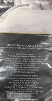 Donna Karan Home Reflection Collection Silk Blend (2)European Shams-SILVER, New