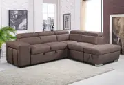 Maxis 2-Seater Sofa Bed With Right Hand Facing Chaise And two Storage Ottoman Lounge Sofa Couch Solid Wood Frame