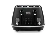 DeLonghi Distinta Moments 4 Slice Bread Toaster Stainless Steel Sunset Black
