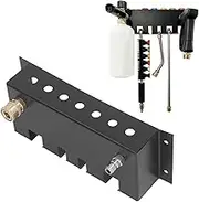 Pressure Washer Gun Holder, Foam Cannon Holder, Stainless Steel Storage Rack Organizer Wall Mounted for Foam Cannons, Washer Nozzle Tips and Wand, Fit 1/4 Inch Quick Connector