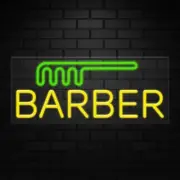 Barber Sign for Business Displays | LED Flex Neon | 32"W x 13"H x 1"D