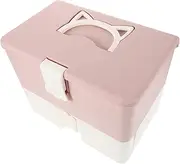ADOCARN Travel-Friendly Nail Kit Box Nail Lamp Compartment Dual-Layer Manicure Toolbox for