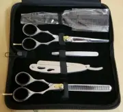 7” Professional Salon Hair Cutting Scissors Thinner Barber Shears Razor Set Kit