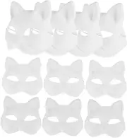 Generic 20 Pcs Blank Cat Masks Hand Painted Cat Masks Unpainted Masquerade Props for Kids Craft Cosplay Costume Parties and Creative Art Projects