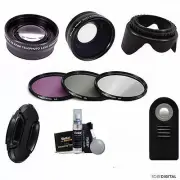 WIDE ANGLE LENS + ZOOM LENS + REMOTE +3 FILTERS FOR NIKON D3400 DSLR PRO HD KIT