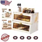 Multi-Functional Natural Bamboo Bread Box - Keep Baked Goods Fresh & Organized