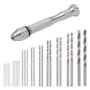 0.5mm-3.0mm Micro Mini Twist Drill Bit Pin Vise Hand Drill Rotary Tool Set 26pcs