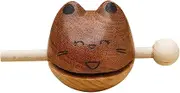 Temple Blocks Instrument - Percussion Instrument Cat Figurine Wood Fish - Creative Cute Fun Musical Instrument Desktop Ornament for Home