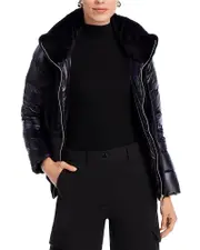 Herno Mixed Media Faux Fur Down Jacket