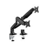 Brateck LDT82-C024E-BK DUAL SCREEN HEAVY-DUTY MECHANICAL SPRING MONITOR ARM For most 17'~35' Monitors, Matte Black(New)