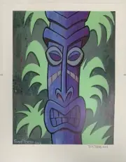 Frank Forte Signed 8.5x11 Inch Print Tiki Head Asylum Press