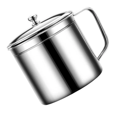 Oil Filter Pot Cooking Dispenser Used Grease Container for Kitchen Holder