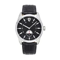 在飛比找PChome24h購物優惠-FERRARI 速度時尚計時腕錶/黑面x黑皮/42mm/08