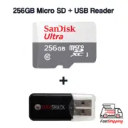 SanDisk Micro SD Card Ultra Memory 256GB Class 10 TF SDXC Mobile + USB Reader