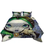 Faces of Faery #145 Cemetery Goth Girl and Pug Dog Coverlet
