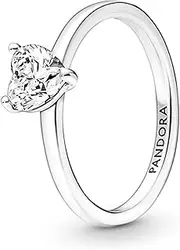 [PANDORA] Heart sterling silver ring with clear cubic zirconia 191165C01