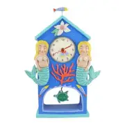 Allen Designs Beach Time Mantle Wall Clock Mermaid with Turle 6012492