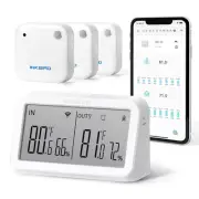 Multi-Channel Bluetooth Temperature & Humidity Monitor with 3 Waterproof Sensors