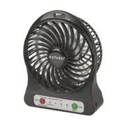 [TechBrands] Mini USB Rechargeable Fan w/ LED Light (Black)