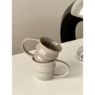 時常復古小眾設計款馬克杯疊疊杯陶瓷杯子咖啡杯情侶水杯生日禮物