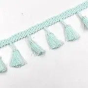 Fringe Trim，Curtain Tassels， 2Yards Ribbon Fringe Lace Trims DIY Wedding Party Latin Dress Fabric Handmade Sewing Curtain(Light Blue)