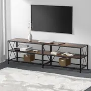 Rustic 3 Tier Entertainment Unit TV Stand Walnut