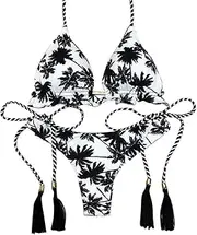 [Generic] Tie Bra Womens Swimwear Feshion Swimsuit Set Sport Padded Push-Up Bikini Sexy Swimwears Tankinis Set Lane Swim Suits