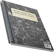 iVideoSongs Manuscript Paper Notebook Black • 12 Staff per Page Blank Sheet Music Notebook • 120 Page Hardcover Music Staff Paper Notebook Music Journal • Music Staff Notebook 150+ Free Music Lessons