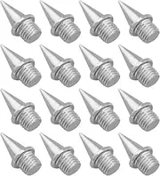 [Be In Your Mind] 28PCS Track Shoe Spikes Thread Diameter 5MM Spike Nails for Competition Training Cross Running Sprint on Asphalt Ash Ice Terrain Silver