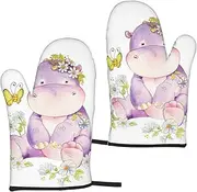 [COMAAM] Butterfly Insulation Gloves (2-Piece Set) Microwave Oven Gloves For Barbecue Cooking And Baking