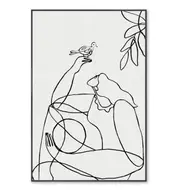 Charlie & Co. Girl with Bird Framed Canvas