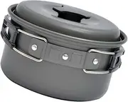 BCOATH Travel Pot Folding Camping Cookware Aluminum Outdoor Pot Set Non-Stick Skillet for Hikers