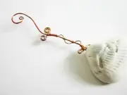 Spa Gift for Her Decorative Sea Shell Spoon Wire Wrap Pearl Glitter