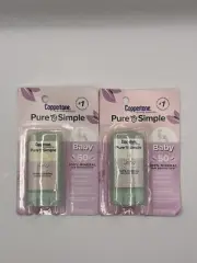 Coppertone Pure & Simple Baby Sunscreen Stick SPF 50, 0.49oz - Pack of 2 USA