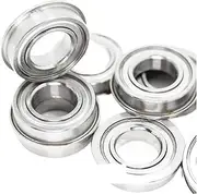 HAUAGEZWU F698ZZ Flange Bearing 8x19x6 Mm ABEC-1 (10 PCS) F698 Z ZZ Flanged Ball Bearings F619/8ZZ