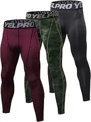 [Yuerlian] Men's Compression Pants Baselayer Cool Dry Sports Tights Leggings Running Tights