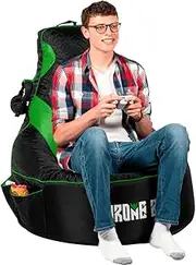 Premium Gaming Bean Bag Chair for Adults & Kids [No Filling], Big Bean Bag Chair Teens, Dorm Chair, Video Game Chairs, Bean Bag Gaming Chair (Adult, Green)