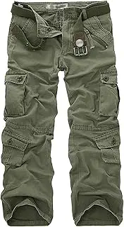 [JEShifangjiusu] Mens Relaxed-Fit Cargo Pants Multi Pocket Military Camo Combat Work Pants Casual Overalls Cargo Pants