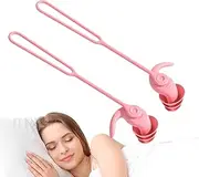 Swim Ear Plugs | Waterproof Earplugs Noise Reduction,Swim Accessories, Sleep Earplugs Water Ear Plugs with Lanyard Reusable for Adults Kids