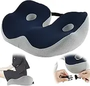Memory Foam Seat Cushion for Office Chair Hip Pain,Ergonomics Hemorrhoid Seat Cushion for Long Hours Sitting Comfort Office Chair, Gaming Chair and Car Seat (1, Navy Blue)