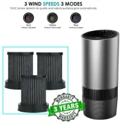 True HEPA Air Purifier for Car Smoker Air Cleaner Ionizer TVOCs Odor Dust Sensor