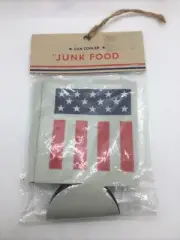JUNK FOOD Patriotic Party Themed Can Cooler Holder NIB Free Ship