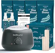 Waxing Kit for Women Men, EVERLUXE Wax Warmer Hair Removal Kit, Hard Wax Kit with 4 Packs of Wax Beads, Wax Beads Kit for All Hair Types, Legs, Face, Eyebrows, Bikini